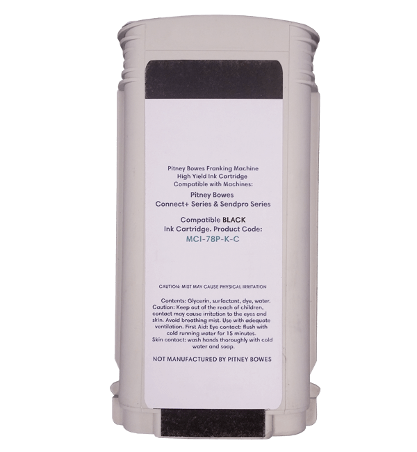 Pitney Bowes SendPro P1000, SendPro P1500, SendPro P2000 & SendPro P3000 Compatible Black High Capacity Ink Cartridge - Royal Mail Approved
