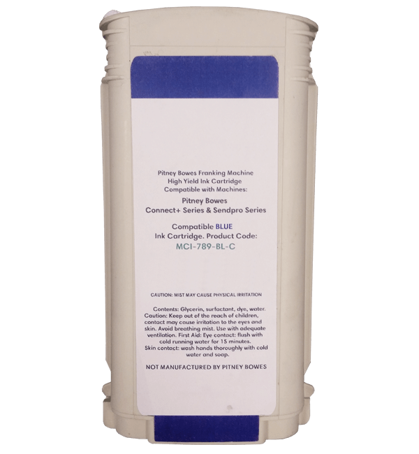 Pitney Bowes SendPro P1000, SendPro P1500, SendPro P2000 & SendPro P3000 Compatible Blue High Capacity Ink Cartridge - Royal Mail Approved