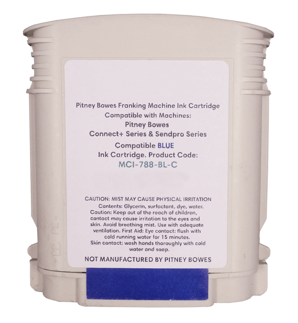 Pitney Bowes SendPro P1000, SendPro P1500, SendPro P2000 & SendPro P3000 Compatible Blue Ink Cartridge - Royal Mail Approved