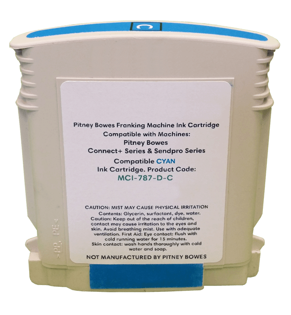 Pitney Bowes SendPro P1000, SendPro P2000 & SendPro P3000 Compatible Cyan Ink Cartridge - Royal Mail Approved