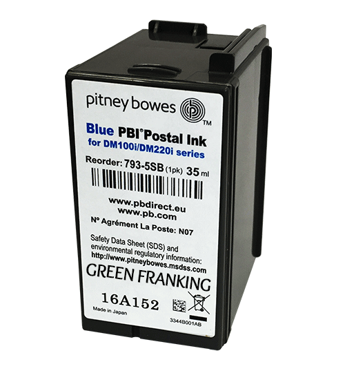Brand New Original Pitney Bowes DM160i & DM220i Blue Ink Cartridge Brand New Original Pitney Bowes DM160i & DM220i Blue Ink Cartridge