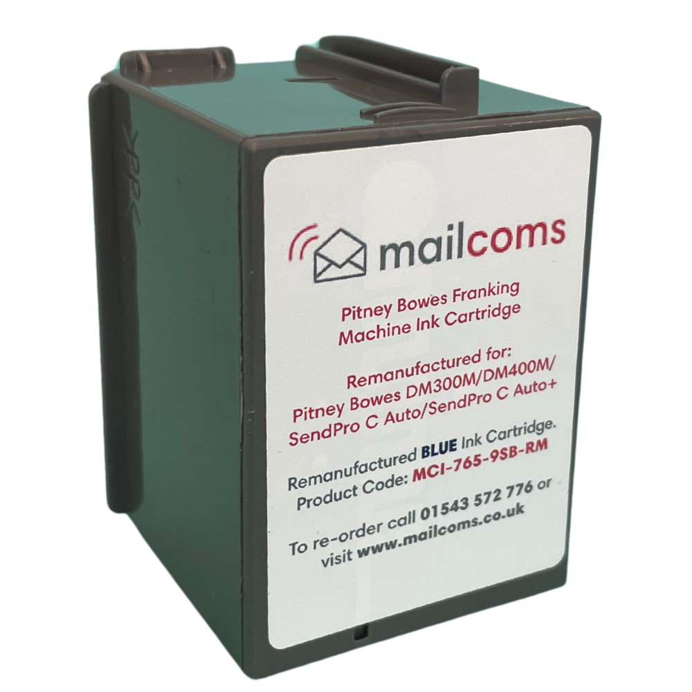 Pitney Bowes DM300M & DM400M Remanufactured Blue Ink Cartridge - Royal Mail Approved
