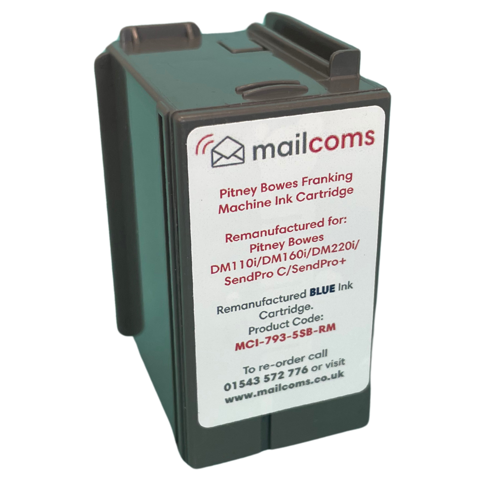 Pitney Bowes SendPro C Remanufactured Blue Ink Cartridge - Royal Mail Approved