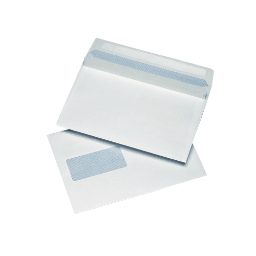 500 White C5 Windowed (45mm x 90mm) Self Seal Envelopes (162mm x 229mm)