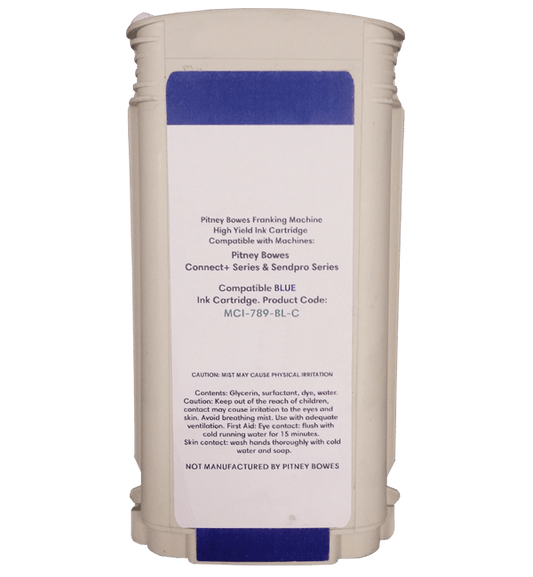 Pitney Bowes Connect+ 1000, Connect+ 2000 & Connect+ 3000 Compatible Blue High Capacity Ink Cartridge - Royal Mail Approved