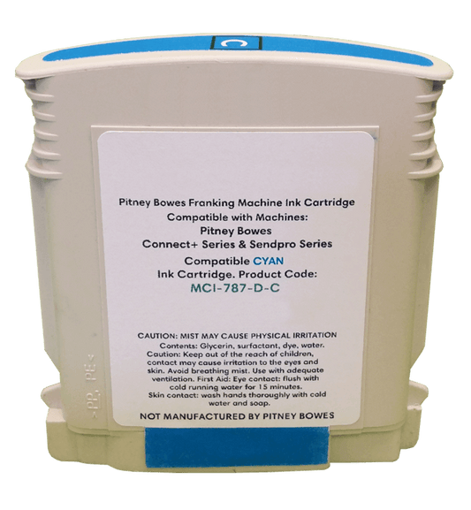 Pitney Bowes Connect+ 1000, Connect+ 2000 & Connect+ 3000 Compatible Cyan Ink Cartridge - Royal Mail Approved